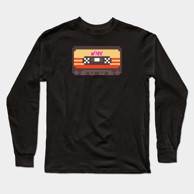 Wire 8bit Cassette Tape Long Sleeve T-Shirt by terilittleberids